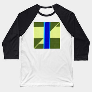 Inverted Blue Green Geometric Abstract Acrylic Painting III Baseball T-Shirt